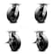 Service Caster 8 Inch Glass Filled Nylon Swivel Caster Set with Roller Bearings 2 Brakes SCC SCC-35S820-GFNR-2-SLB-2 - alternate 5